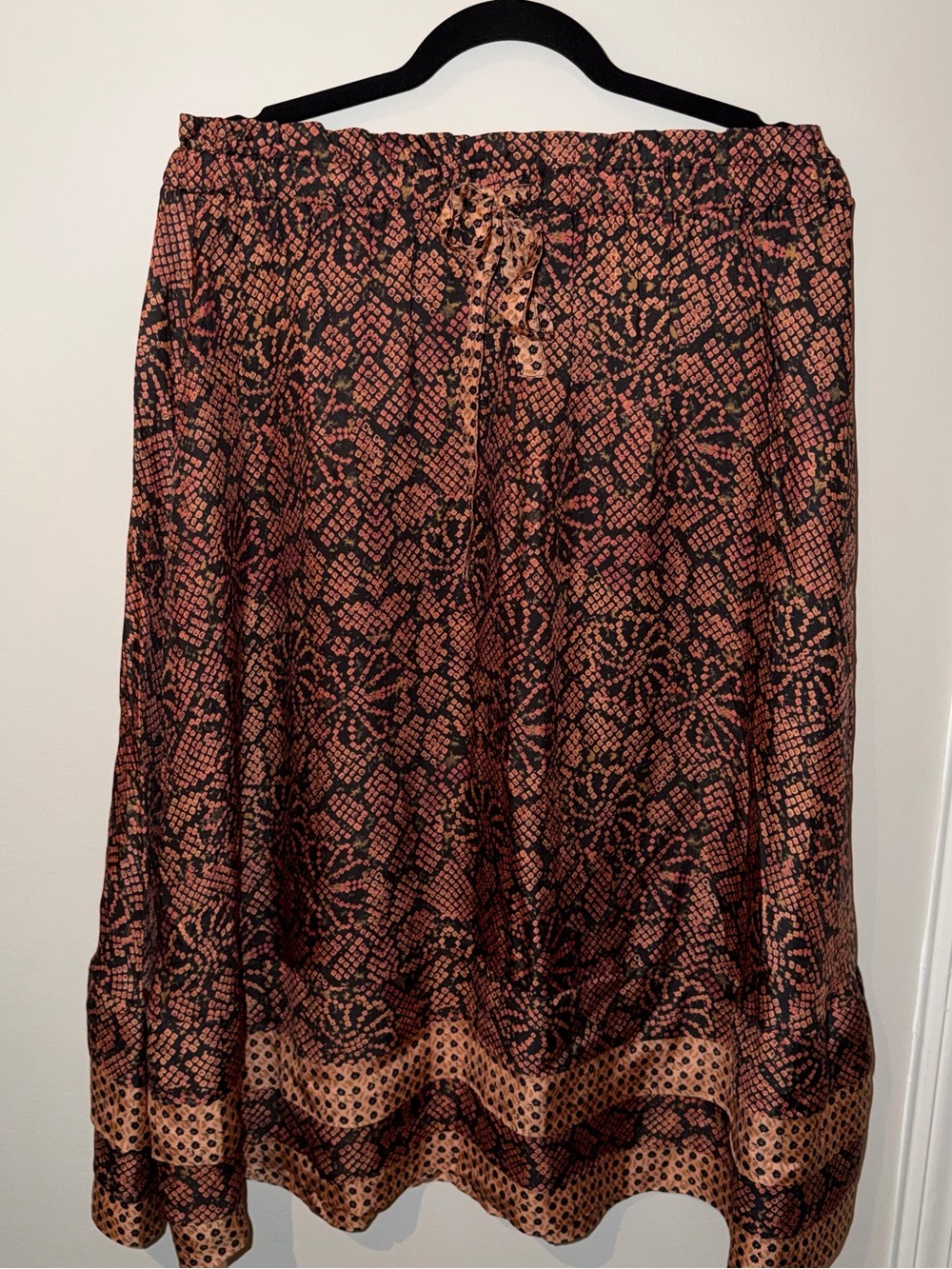 Ulla Johnson Women’s Printed Elastic-Waist Skirt in Rust Black